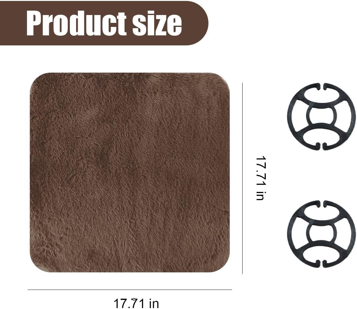 Sheepskin Car Seat Cushion, Soft Comfort Winter Driver Seat Cover, Fluffy Faux Fur Front Seat Pad, Car Seat Protector Pad for Office Chair, Universal Interior Accessory for Car SUV Truck (Coffee) - Image 2