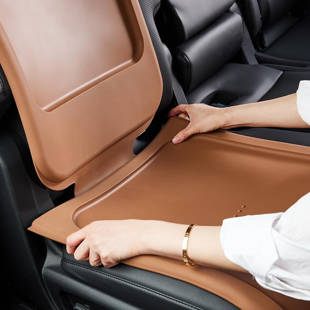 Car Seat Protector for Child Car Seat, Car Seat Protector for Leather Seats, Non Slip Seat Cover, 3mm Silicone Car Seat Mat, and ISOFIX, Rear and Forward Facing, Baby Toddler