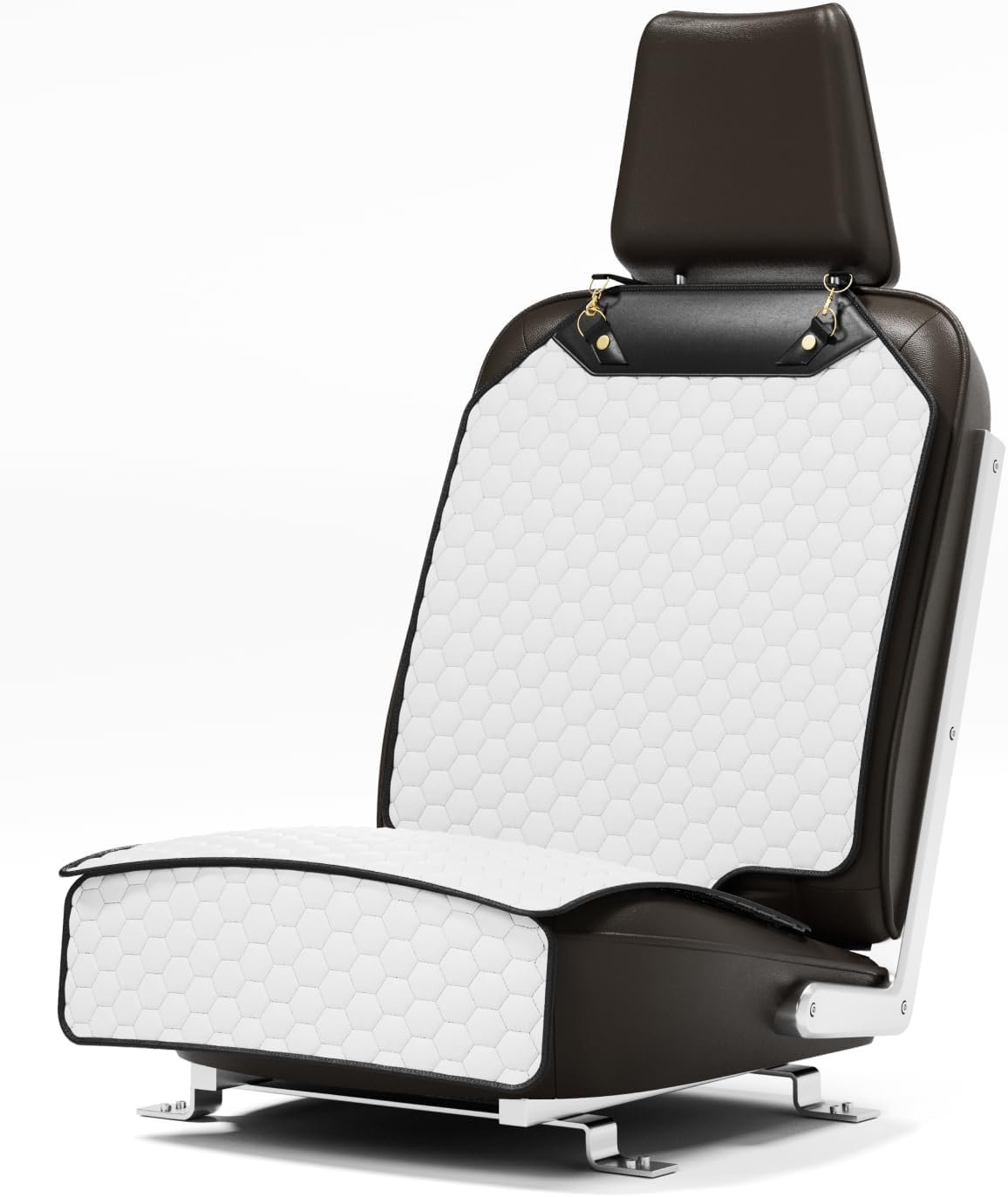 Premium Leather Car Seat Protector for Child Car Seat Cover from Dirt Scratches (White)