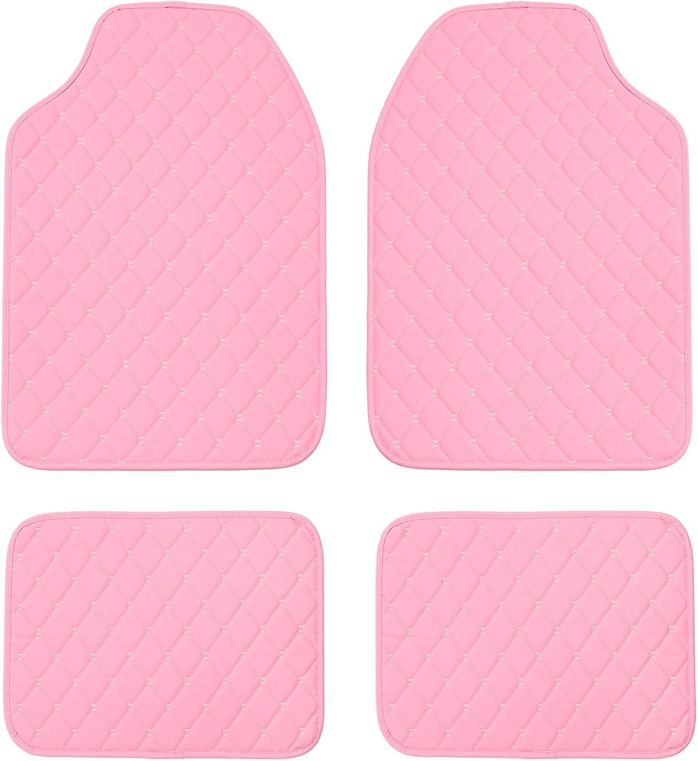Luxury Leather Car Mats - Universal Fit All Weather Car Floor Mats - Full Set for SUV, Van & Truck
