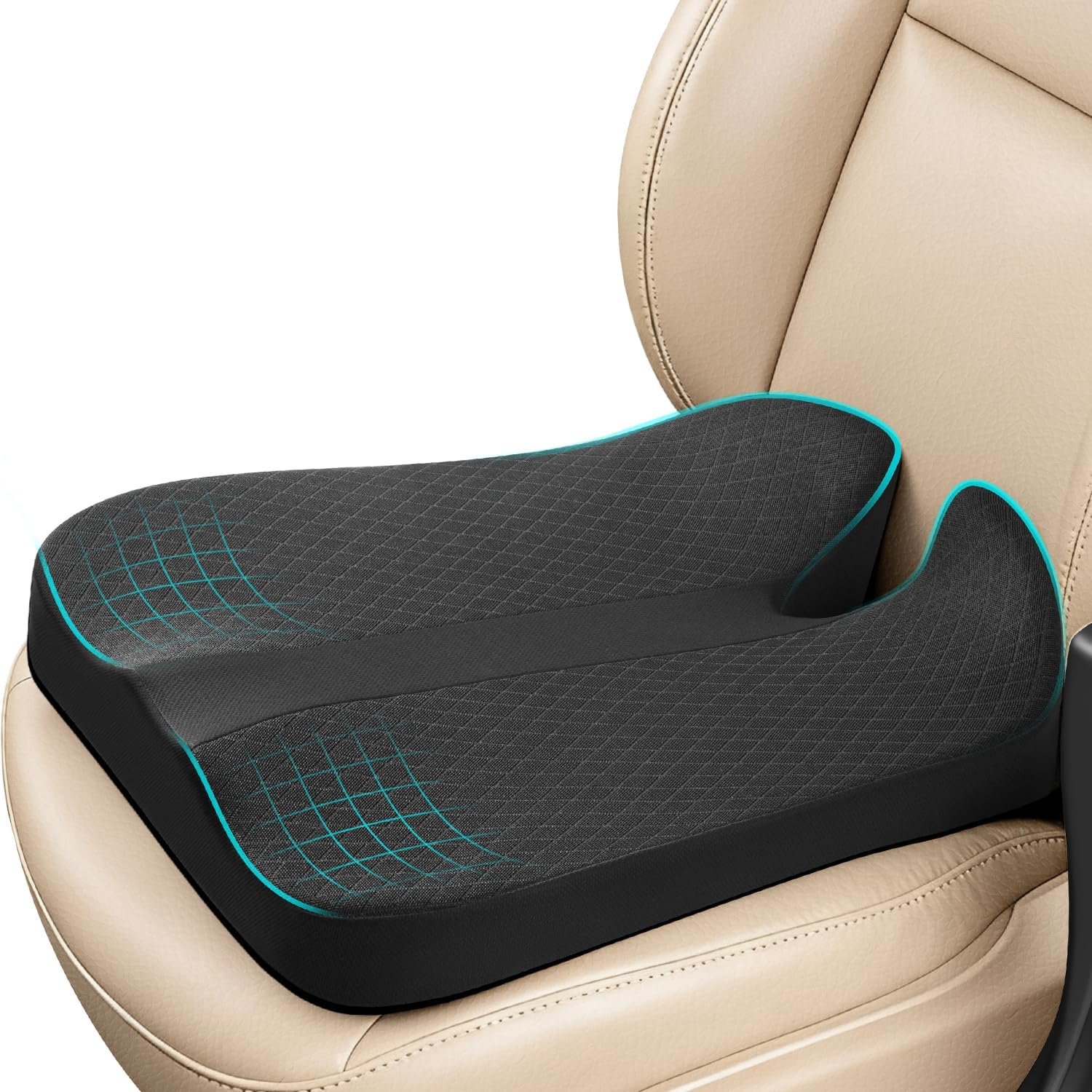 Heightening Car Seat Cushion for Broader View, Seat Cushion for Car Reduces Lower Back Pressure& Support Spine, Truck Seat Cushion for Long Trip