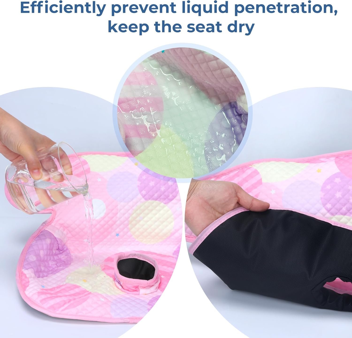 Car Seat Protector for Potty Training, 2 Pack Dry Waterproof Car Seat Liner Toilet Training for Baby Infant Toddler, Piddle Pads Cover Car Seat Pad for Strollers & Carseat (Pink,2PC) - Image 2