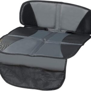 Car Seat Protector - Seat Protection Mat - Thick Padding - Durable, Waterproof Fabric, Leather Reinforced Corners & 3 Pockets for Handy Storage Gray