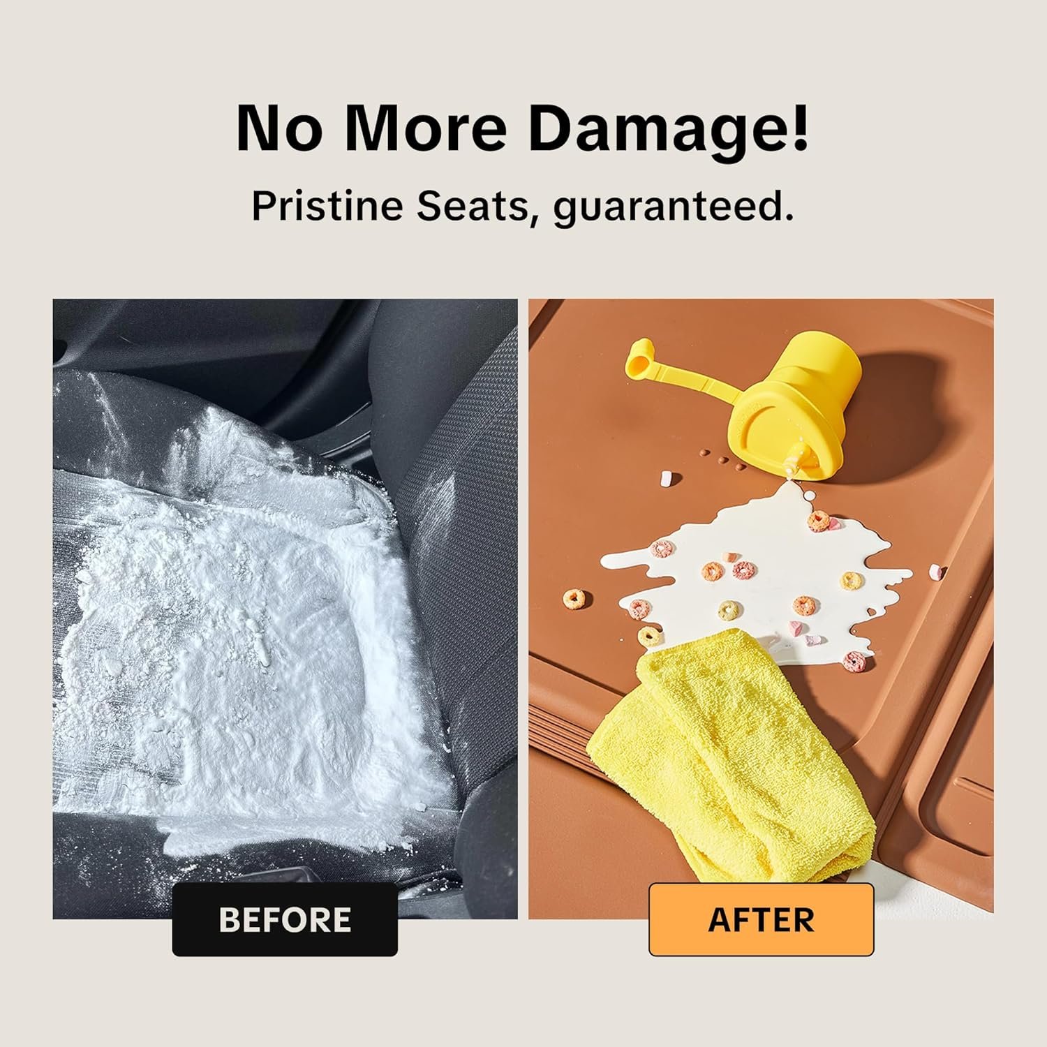 Car Seat Protector for Child Car Seat, Car Seat Protector for Leather Seats, Non Slip Seat Cover, 3mm Silicone Car Seat Mat, and ISOFIX, Rear and Forward Facing, Baby Toddler - Image 2